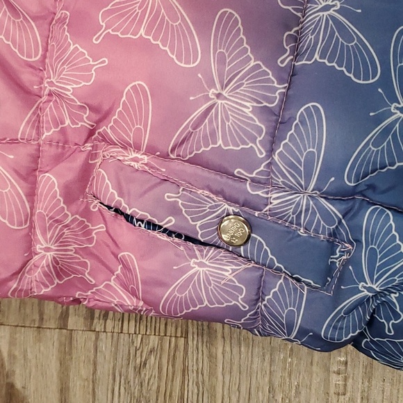 Limited Too Lilac & Pink Ombré Butterfly Puffer Coat  Size 5/6 - Picture 5 of 6